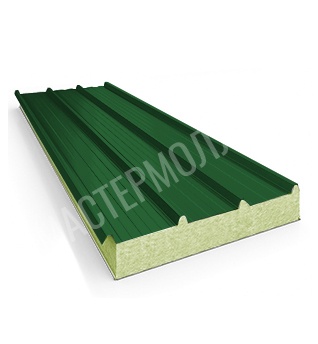 Кровельные сэндвич панели из пенополистирола 50 мм RAL 6002 Зеленый