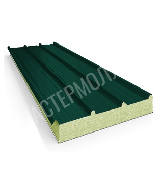 Кровельные сэндвич панели из пенополистирола 100 мм RAL 6005 Зелёный мох
