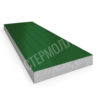 Стеновая сэндвич-панель из минваты 80 ММ RAL 6002 Зеленый